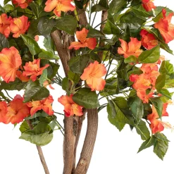 Orange artificial outdoor hibiscus tree
