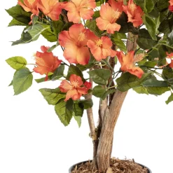 Orange artificial outdoor hibiscus tree