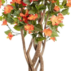 Orange artificial outdoor hibiscus tree