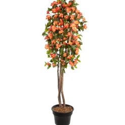 Orange artificial outdoor hibiscus tree