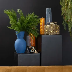 Orange brown single glass flower vase