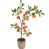 Oranger artificiel en pot de ciment, 30″