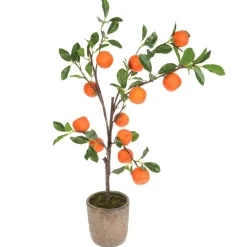 Oranger artificiel en pot de ciment, 30″