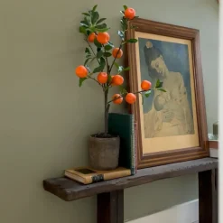 Oranger artificiel en pot de ciment, 30″