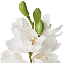 Orchidée cymbidium blanche artificielle, 27&Prime;
