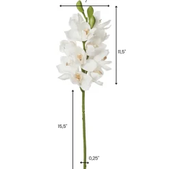 Orchidée cymbidium blanche artificielle, 27&Prime;