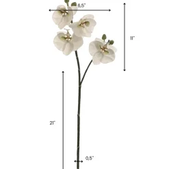 Orchidée papillon blanche artificielle, 32″
