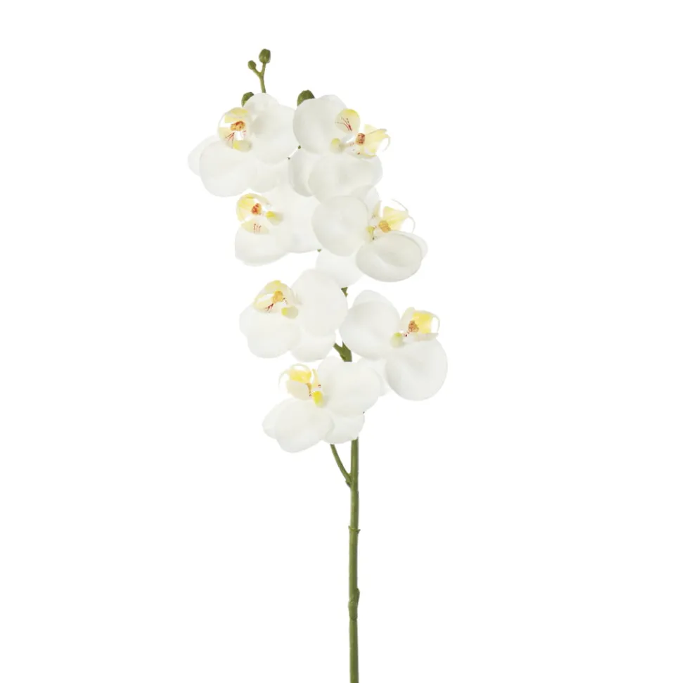 Orchidée phalaenopsis blanche artificielle, 24″