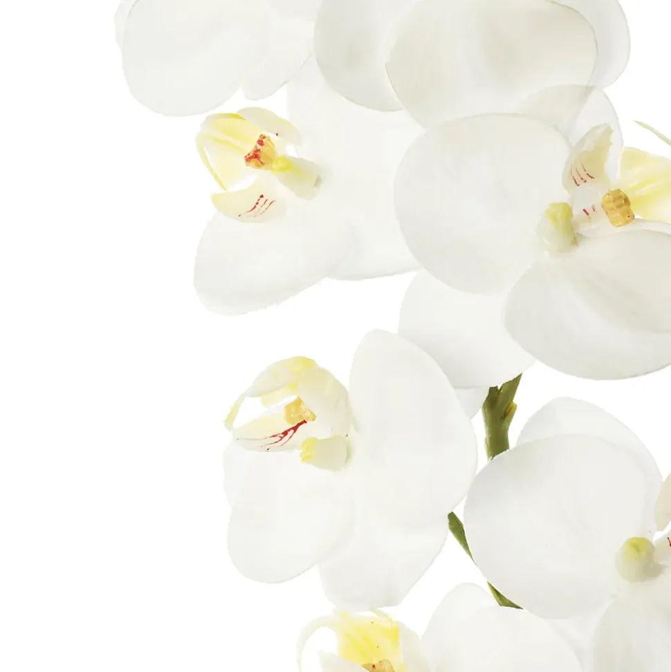 Orchidée phalaenopsis blanche artificielle, 24″