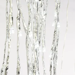 Outdoor 800 Pure White Silver Sparkling LED Light Garland, 24′