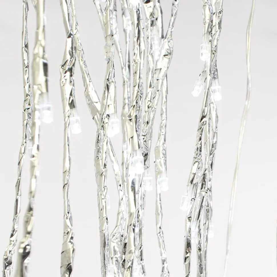 Outdoor 800 Pure White Silver Sparkling LED Light Garland, 24′