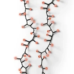 Outdoor 500 red twinkling LED string on black wire, 36′