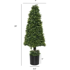 Outdoor artificial boxwood topiary, 29″