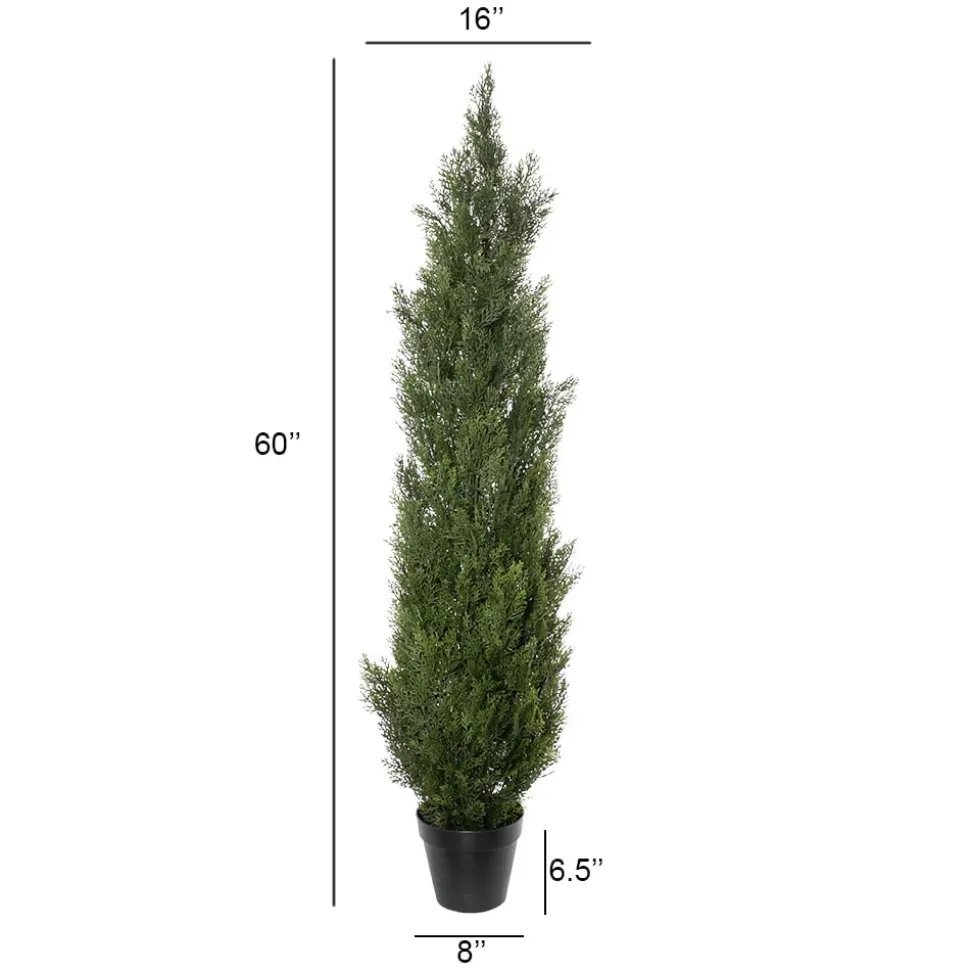 Outdoor artificial cedar shrub, 60″