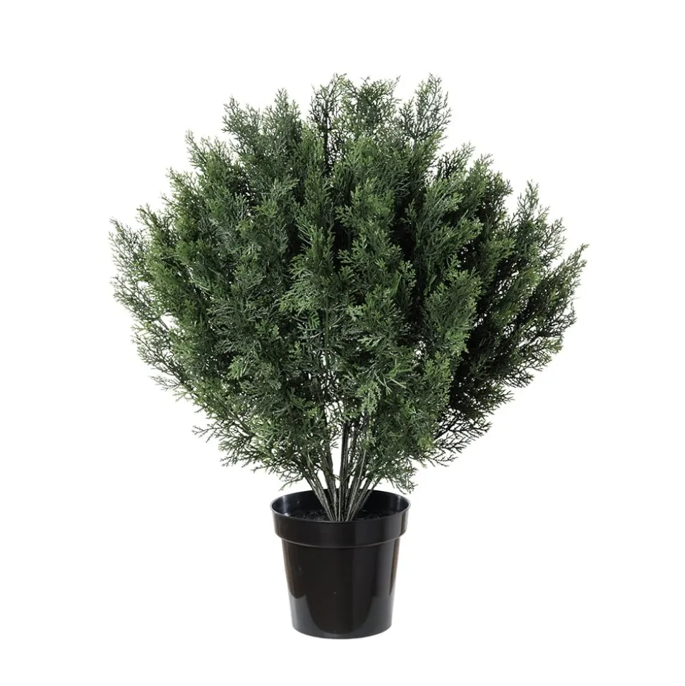 Outdoor artificial cedar topiary, 36″