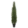 Outdoor artificial cedar shrub, 72″