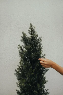 Outdoor artificial cedar shrub, 72″