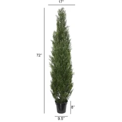 Outdoor artificial cedar shrub, 72″