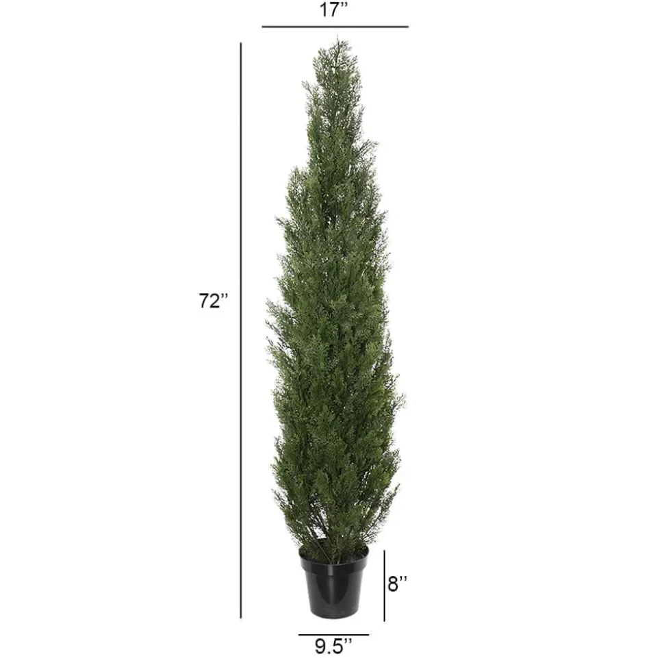 Outdoor artificial cedar shrub, 72″