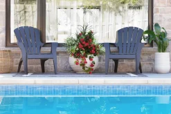 Outdoor artificial curcuma in a grey terrazzo beige pot, 30 x 16