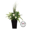 Outdoor artificial magnolia and fern planter, 56"