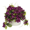 Outdoor artificial purple bougainvillea flower centerpiece, 12 x 12"