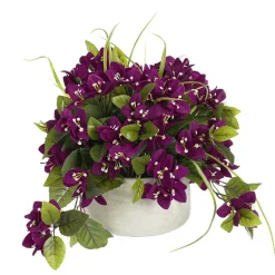 Outdoor artificial purple bougainvillea flower centerpiece, 12 x 12"