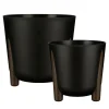 Outdoor black standing planter, 10 x 10"