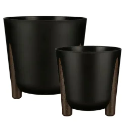 Outdoor black standing planter, 10 x 10"
