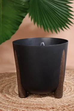 Outdoor black standing planter, 10 x 10