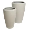 Outdoor chalk beige resin urn
