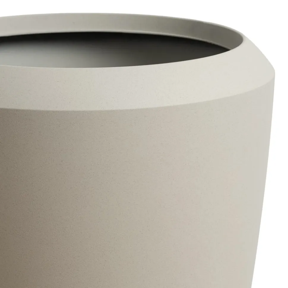 Outdoor chalk beige resin urn