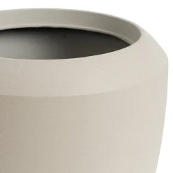 Outdoor chalk beige resin planter