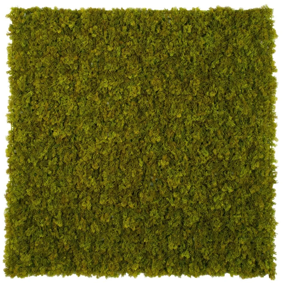 Outdoor fire-retardant light green moss panel, 40 x 40"