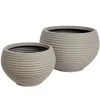 Outdoor mediterranean beige resin planter