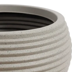 Outdoor mediterranean beige resin planter