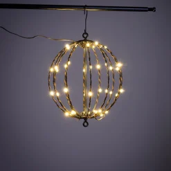 Outdoor metal ball with 48 LED lights, 10"