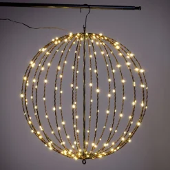 Outdoor metal ball with 200 LED lights, 19,5"