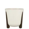 Outdoor white standing planter, 10 x 10"