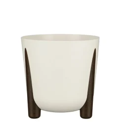 Outdoor white standing planter, 10 x 10"