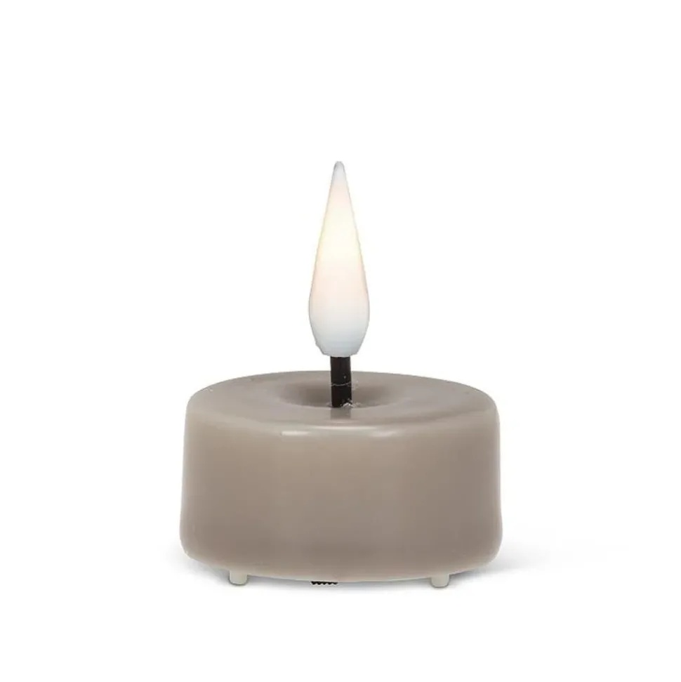 Pack of 6 grey LED tealight candle, 1,5 x 1,5"