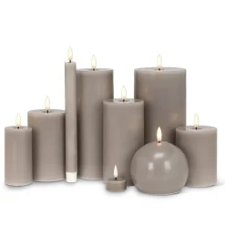 Pack of 6 grey LED tealight candle, 1,5 x 1,5