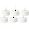 Pack of 6 white LED tealight candle, 1,5 x 1,5"