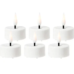 Pack of 6 white LED tealight candle, 1,5 x 1,5"
