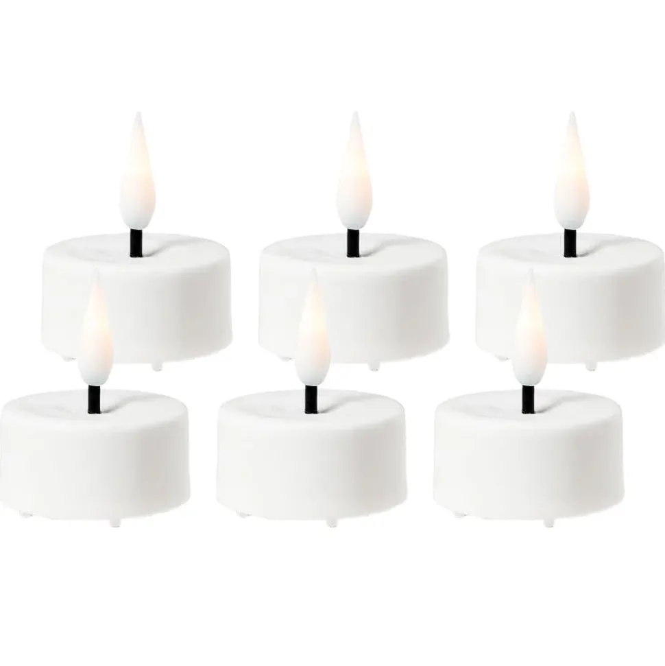 Pack of 6 white LED tealight candle, 1,5 x 1,5"