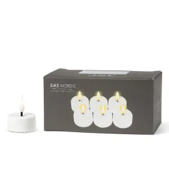 Pack of 6 white LED tealight candle, 1,5 x 1,5