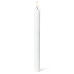 Pack of 2 white LED wax taper candles, 9,5 x 1