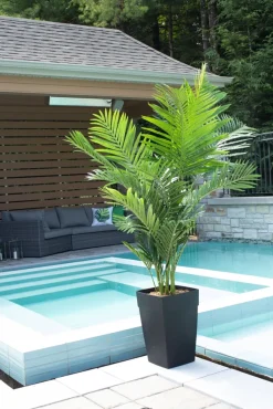 Palmier areca artificiel extérieur en pot, 72″