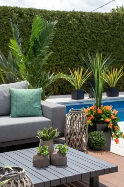 Palmier areca artificiel extérieur en pot, 72″