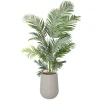 Palmier artificiel extérieur en pot beige fini terrazzo gris, 72″